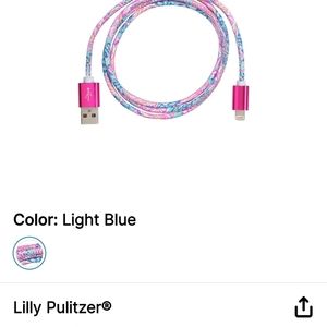 Lilly Pulitzer I Phone phone charging cord 48 inches Brand New